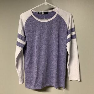 Women's Blouse Clothing Tops Long Fashion Splice Sleeve Shirt Size Medium